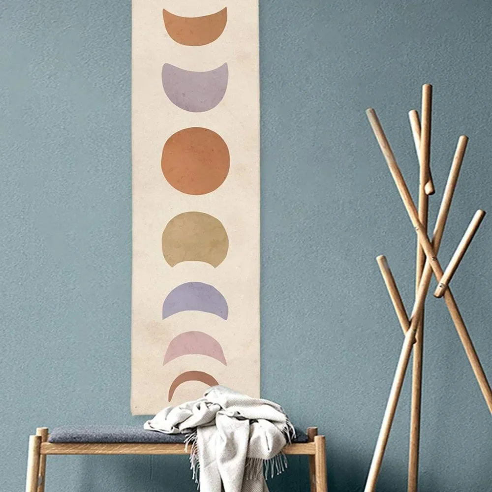 Bohemian Moon Phases Minimalist Dorm Tapestry/Wall Decor Patio/Living Room